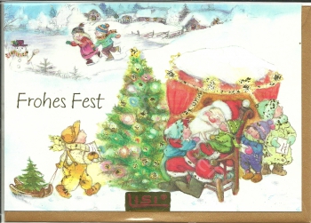 New double Christmas card by Lisi Martin funny Santas 100 /% original card