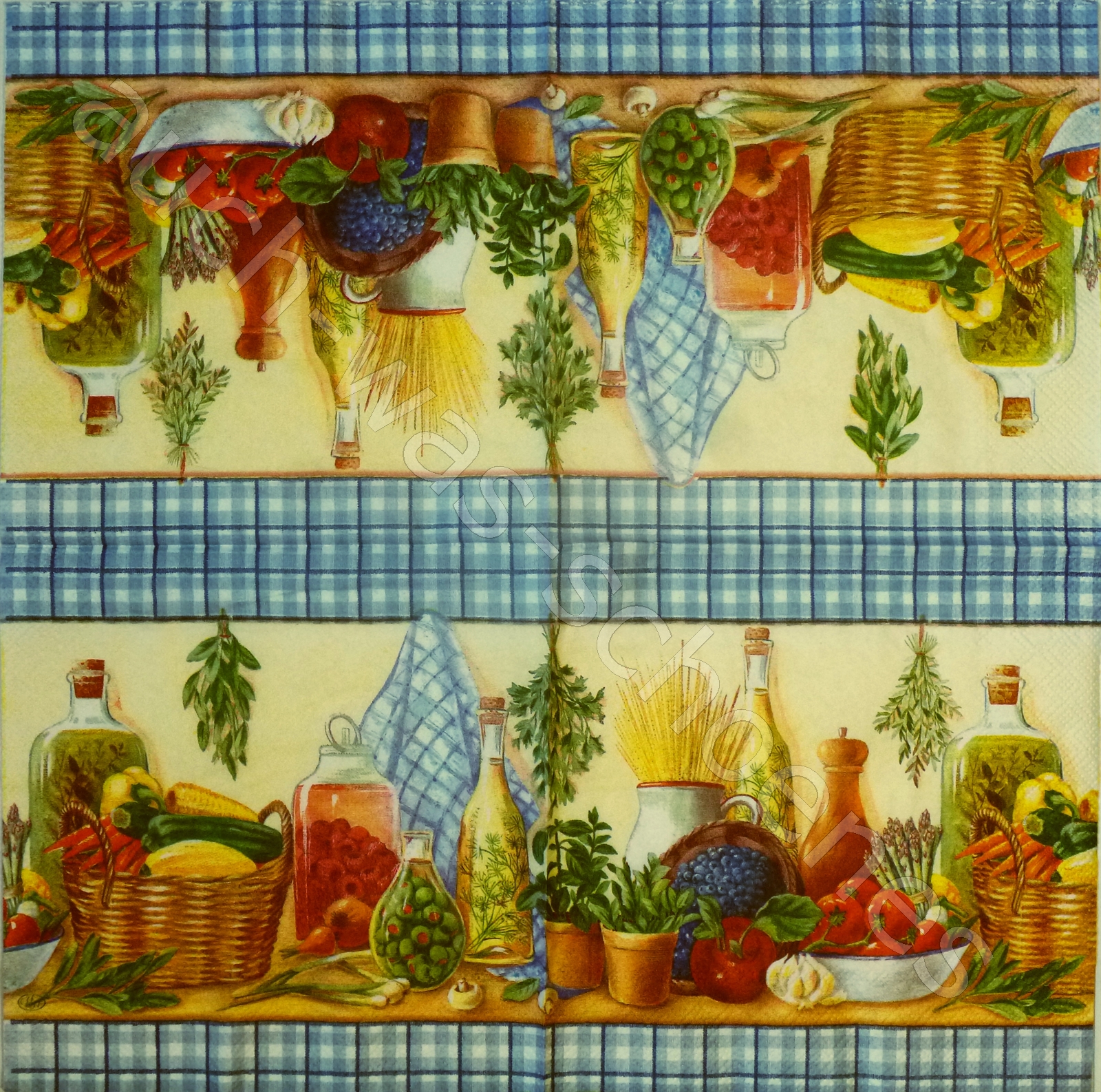 Auch Was Schoenes De Napkin In The Kitchen Tomatoes Herbs