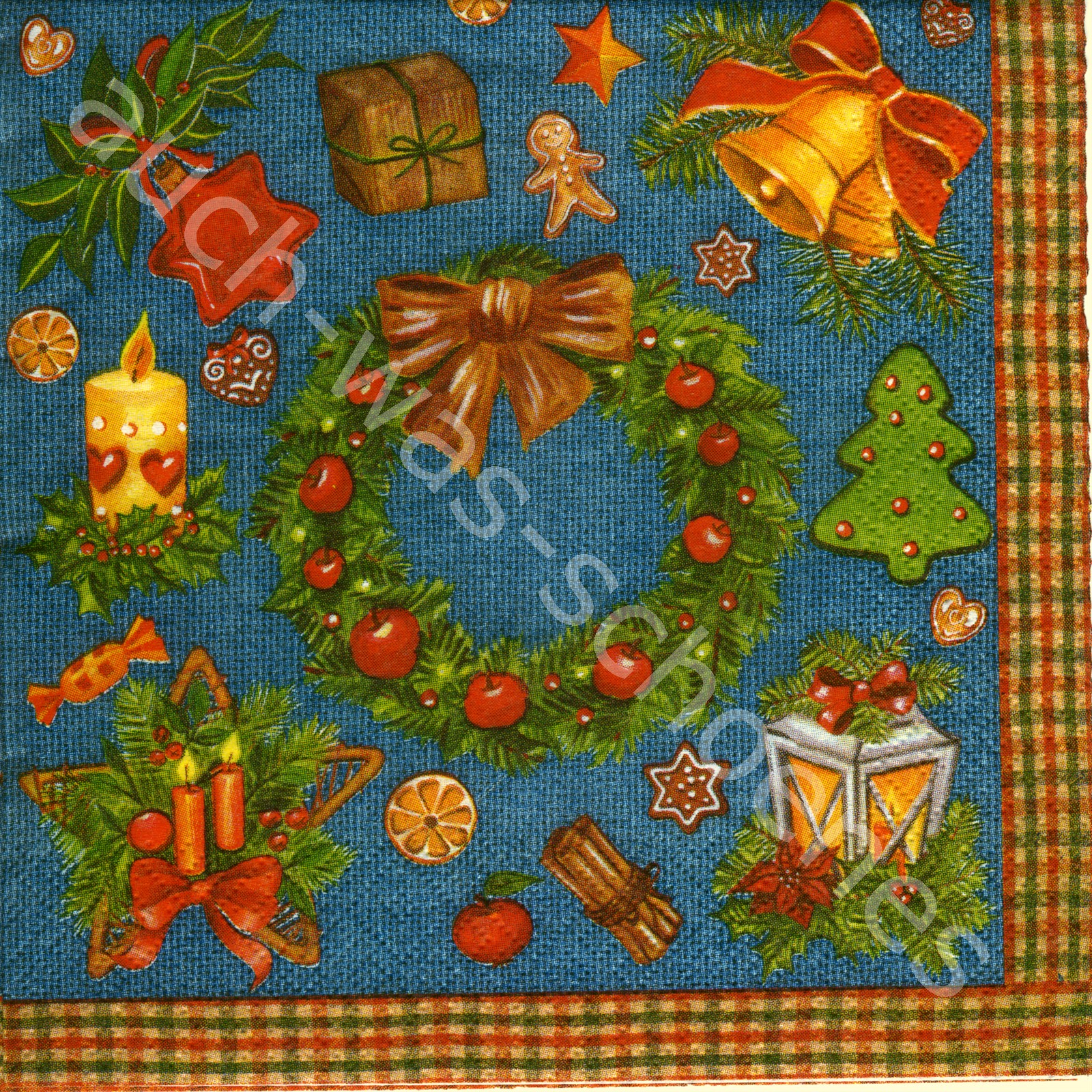 Napkin Christmas Decorations Candles Door Wreath Christmas Wn090